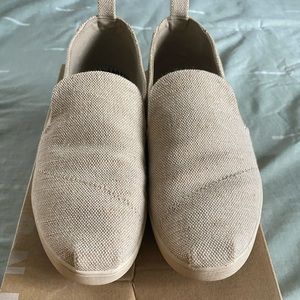 Natural Metallic Linen Toms - Deconstructed Alpargata - Size 9